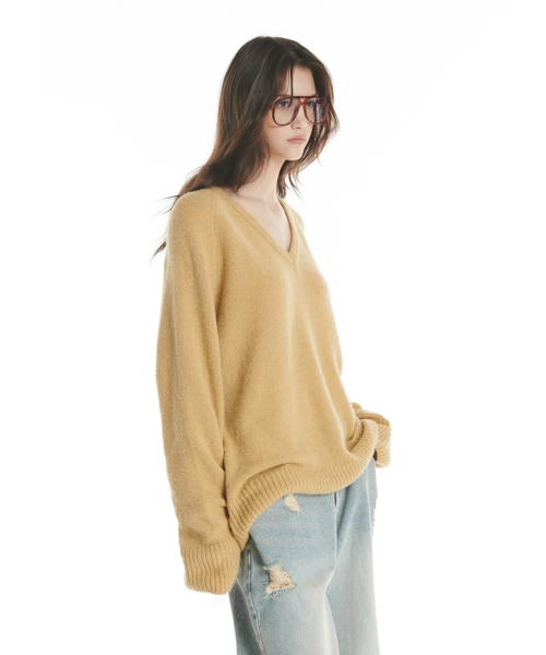 Loose V-Neck Knit (6color)