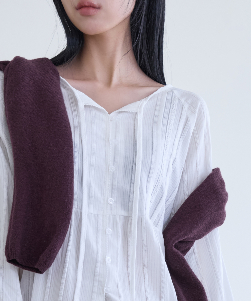 Lace Cotton Loose Blouse, WHITE