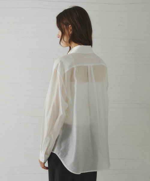 POLAVI out-pocket lyocell shirt_WHITE