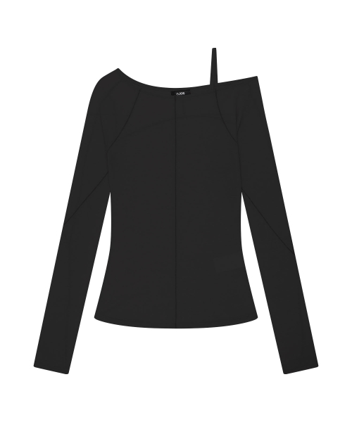 Strap Flatseam Long Sleeve Top / Black