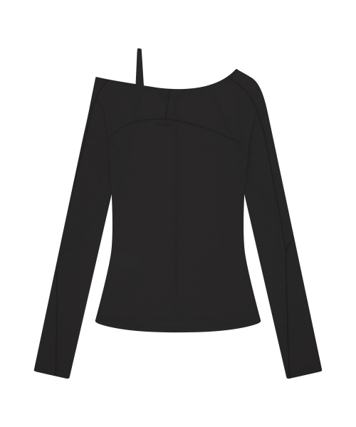 Strap Flatseam Long Sleeve Top / Black