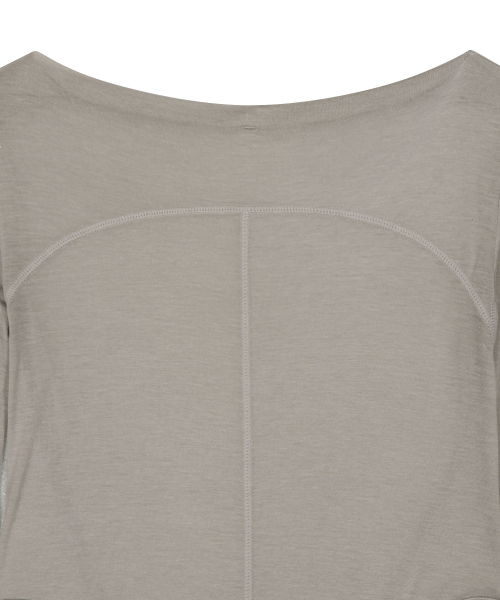 Curved Cut Layered Tee / Beige