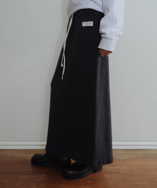 [CORE] DRAWSTRING SWEAT SKIRT - DARK GREY