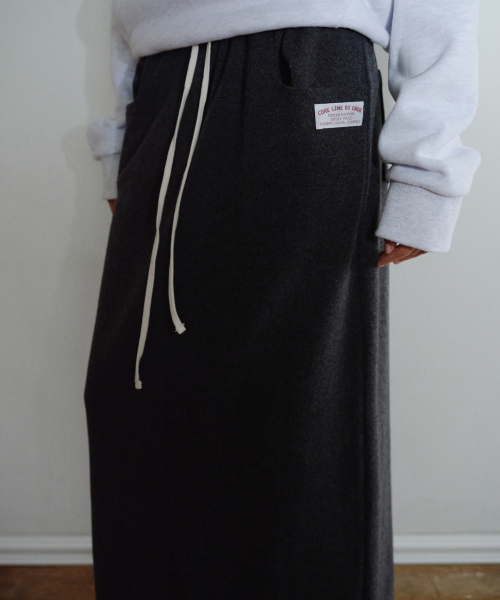 [CORE] DRAWSTRING SWEAT SKIRT - DARK GREY