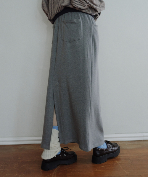 [CORE] DRAWSTRING SWEAT SKIRT - GREY