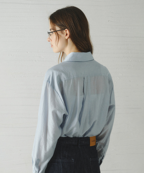 POLAVI out-pocket lyocell shirt_SKY BLUE