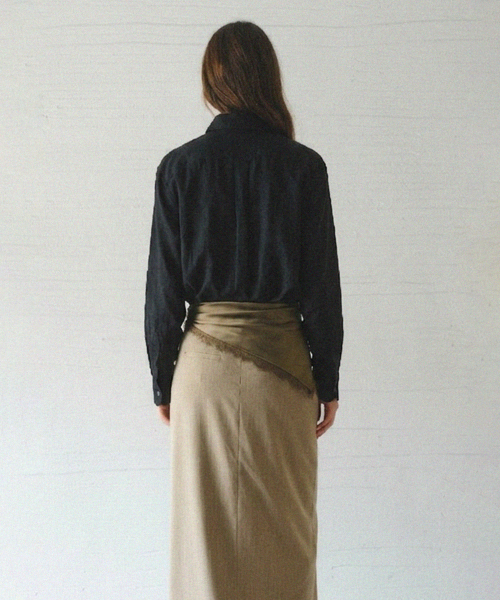 POLAVI out-pocket lyocell shirt_BLACK