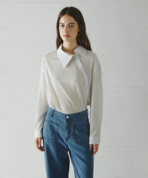 NESISunbalance collar stripe shirt_SKY BLUE