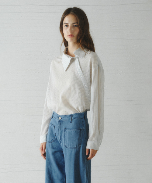 NESISunbalance collar stripe shirt_SKY BLUE