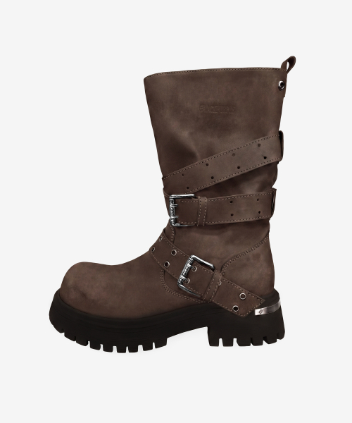 Rusk Short Strap Slouched Boots_Brown