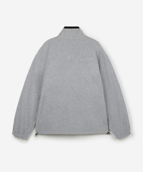 Oversized Fleece Half Zip-Up (Light Grey) TNTS6F100G2