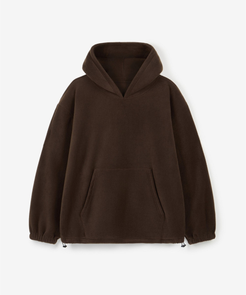 Oversized Fleece Hooded Sweatshirt (Brown) TNTS6F101W2