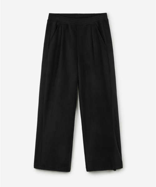 Fleece Wide-Leg Pants (Black) TNPA6F112BK