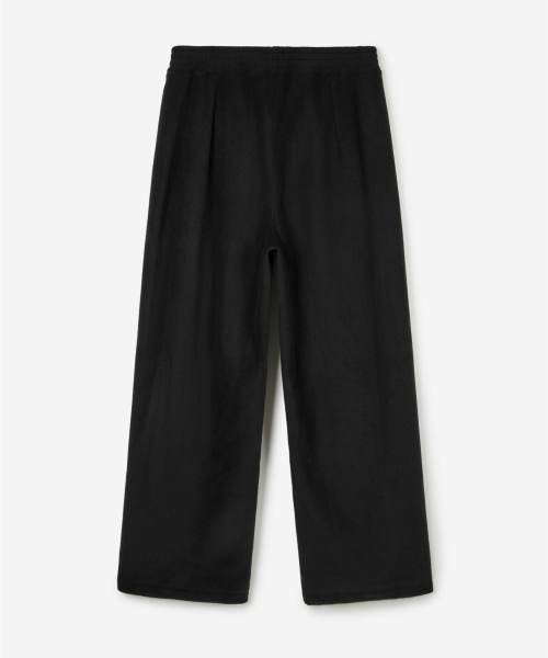 Fleece Wide-Leg Pants (Black) TNPA6F112BK