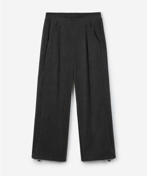 Fleece Wide-Leg Pants (Dark Grey) TNPA6F112CG