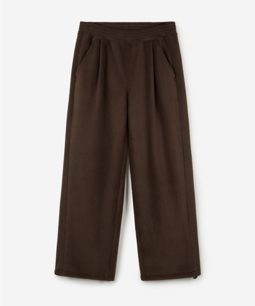 Fleece Wide-Leg Pants (Brown) TNPA6F112W2