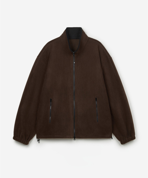 Oversized Fleece Zip-Up Jacket (Brown) TNJU6F110W2