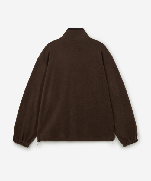 Oversized Fleece Zip-Up Jacket (Brown) TNJU6F110W2