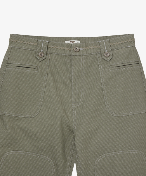 STRIPE WORK PANTS [OLIVE]