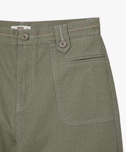 STRIPE WORK PANTS [OLIVE]