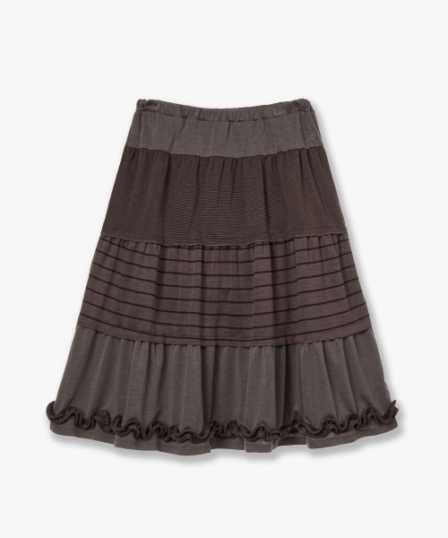 TIERED FRILL SKIRT [PURPLE]