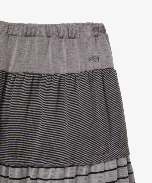 TIERED FRILL SKIRT [GREY]