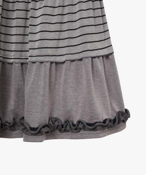TIERED FRILL SKIRT [GREY]