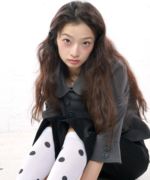 DOUBLE BUTTON COLLAR JACKET - CHARCOAL