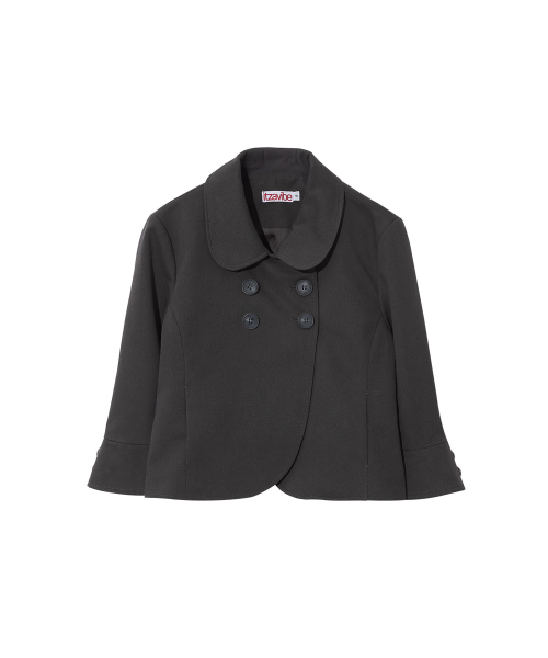 DOUBLE BUTTON COLLAR JACKET - CHARCOAL