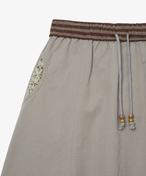 FLOWER BLOCK SKIRT [GREY]