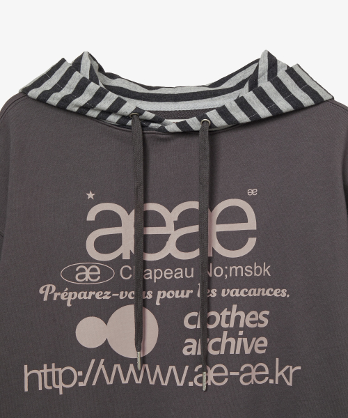 WEB LOGO LOOSED HOODIE [PURPLE CHARCOAL]
