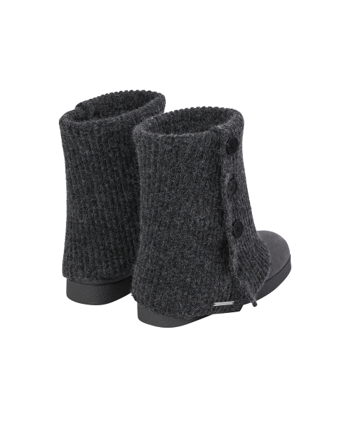 Button knit Warmer Boots CHARCOAL