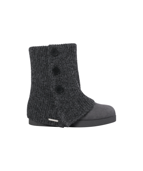 Button knit Warmer Boots CHARCOAL