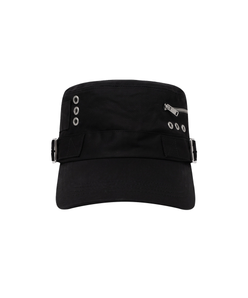 BELTED MILITARY CAP (BLACK) F26ZE411