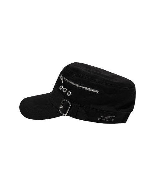 BELTED MILITARY CAP (BLACK) F26ZE411