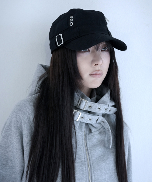 BELTED MILITARY CAP (BLACK) F26ZE411