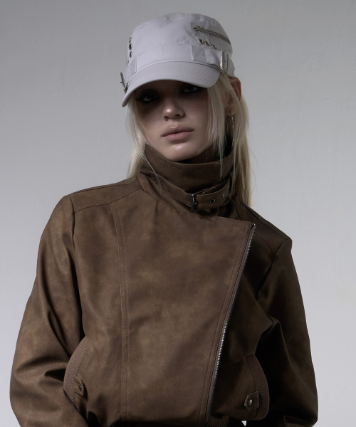 BELTED MILITARY CAP (LIGHT GRAY) F26ZE411