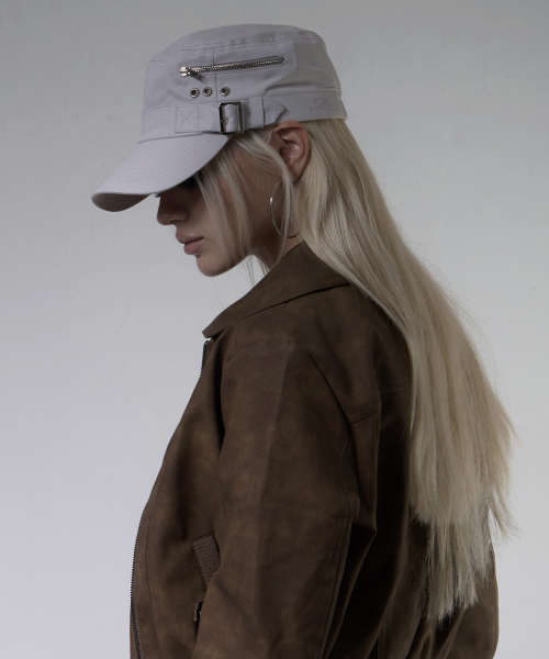 BELTED MILITARY CAP (LIGHT GRAY) F26ZE411