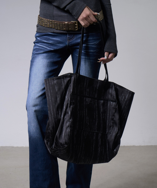 2-WAY LEATHER BIG BAG (BLACK) F26ZE407