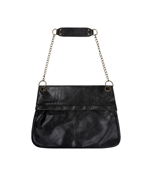 FRINGE FOLDING CHAIN BAG (BLACK) F26ZE406