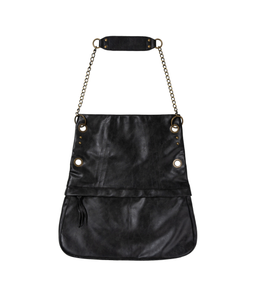 FRINGE FOLDING CHAIN BAG (BLACK) F26ZE406