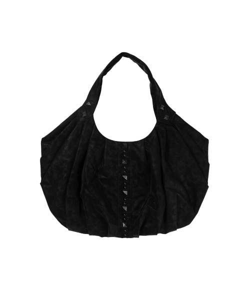 DRAPE FRINGE HOBO BAG (BLACK) F26ZE405