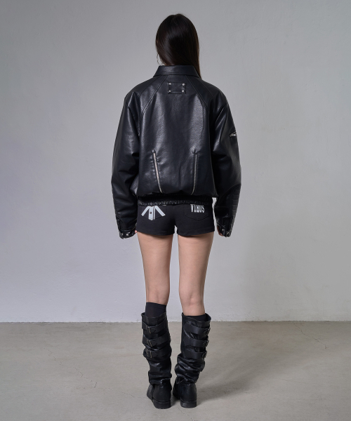RACER LEATHER JACKET (BLACK) F26ZA507