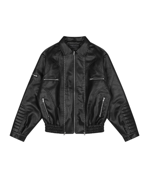 RACER LEATHER JACKET (BLACK) F26ZA507