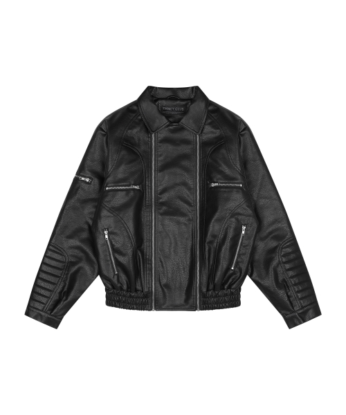 RACER LEATHER JACKET (BLACK) F26ZA507