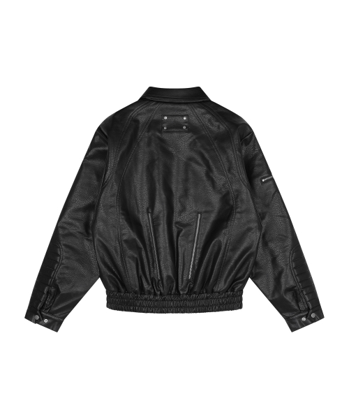 RACER LEATHER JACKET (BLACK) F26ZA507