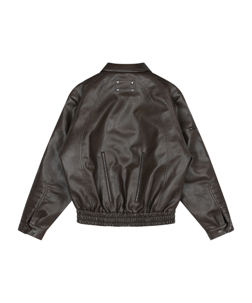 RACER LEATHER JACKET (BROWN) F26ZA507