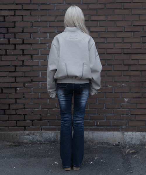 RACER LEATHER JACKET (IVORY) F26ZA507