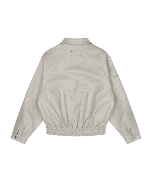 RACER LEATHER JACKET (IVORY) F26ZA507