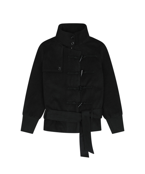 HIGH-NECK TOGGLE HALF COAT (BLACK) F26ZA505